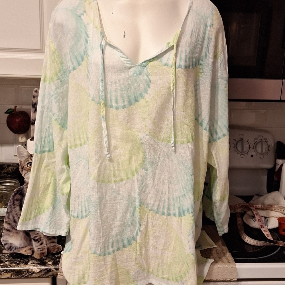 E womens Sun Bay casual 3/4 sleeve plus size top 3X